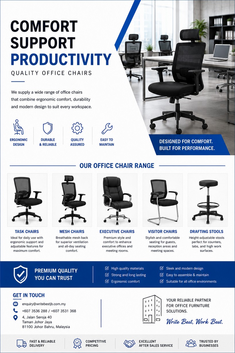 Top Value-For-Money Office Chairs Supplier In Johor Bahru (JB) For Businesses